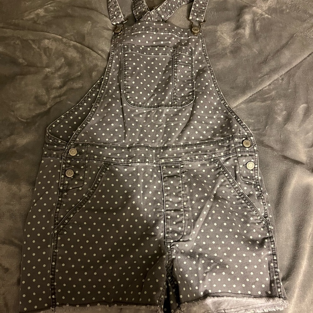american eagle polka dot overalls